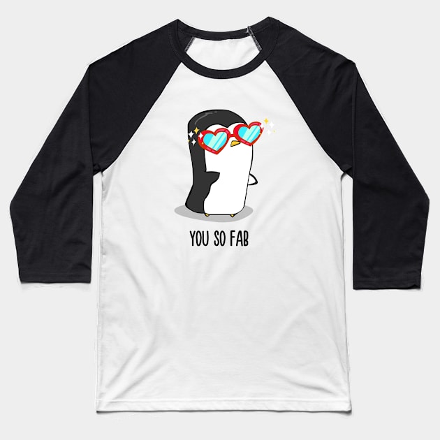 Fabulous Penguin Baseball T-Shirt by AnishaCreations